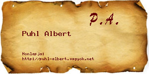Puhl Albert névjegykártya