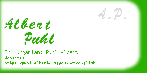 albert puhl business card